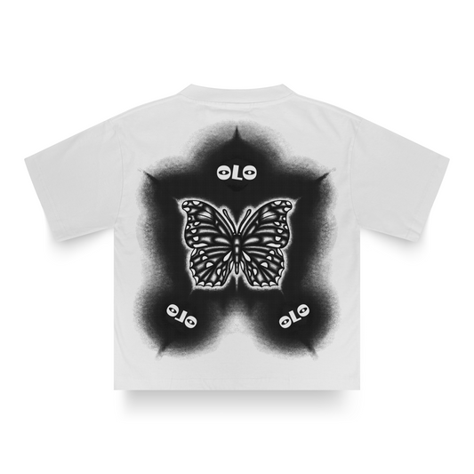 WHITE MOTH IMPRESSION T-SHIRT