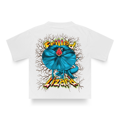 WHITE FRILLED LIZARD T-SHIRT