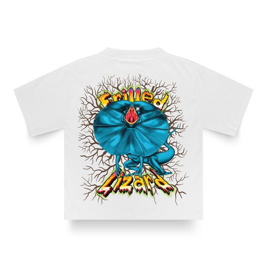WHITE FRILLED LIZARD T-SHIRT