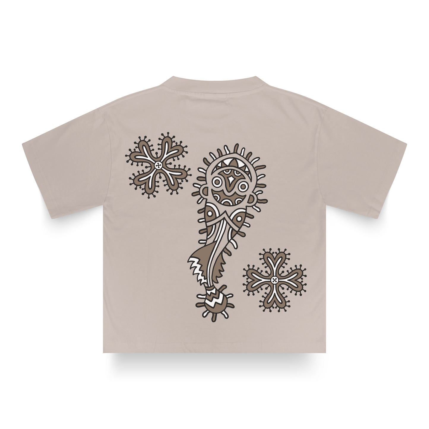 BEIGE LOPHIUS TRIBAL T-SHIRT