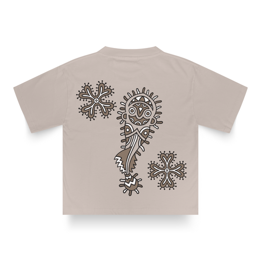 BEIGE LOPHIUS TRIBAL T-SHIRT